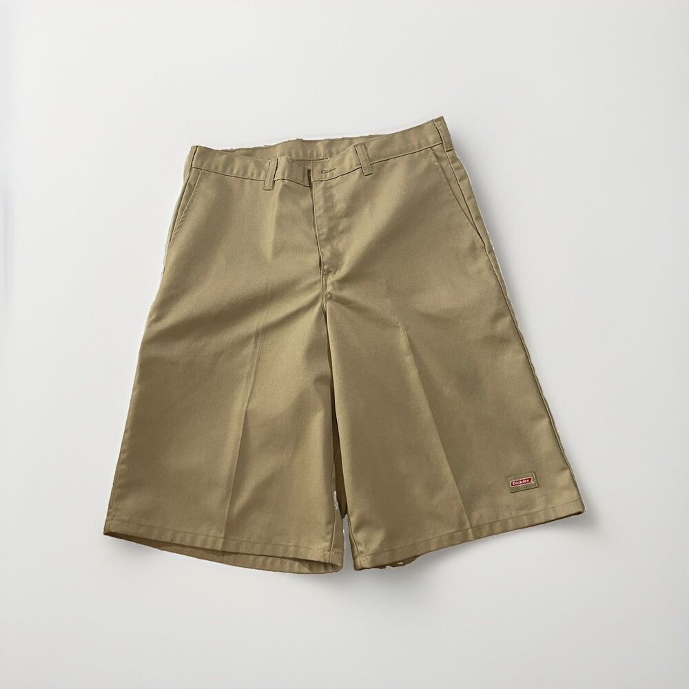 Dickies Mens Size 34 Khaki Loose Fit Multi-Pocket Work Shorts Tan 13-Inch Inseam